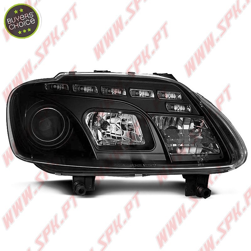 Faróis LED Daylight / Black - VW Caddy / Touran (2003-2006) Faróis LED Daylight / Black - VW Caddy / Touran (2003-2006)