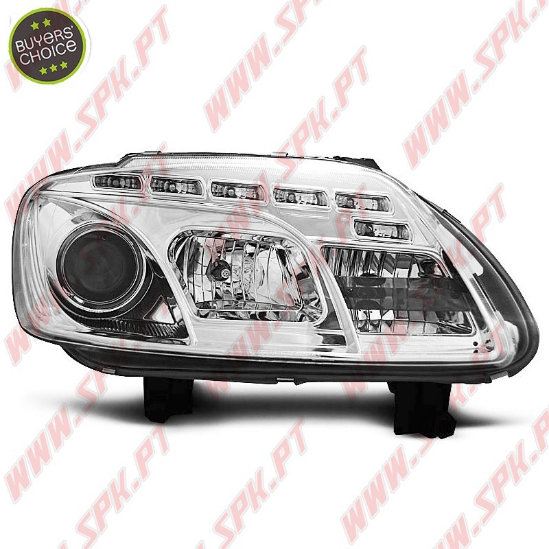 Faróis LED Daylight / Chrome - VW Caddy / Touran (2003-2006) Faróis LED Daylight / Chrome - VW Caddy / Touran (2003-2006)