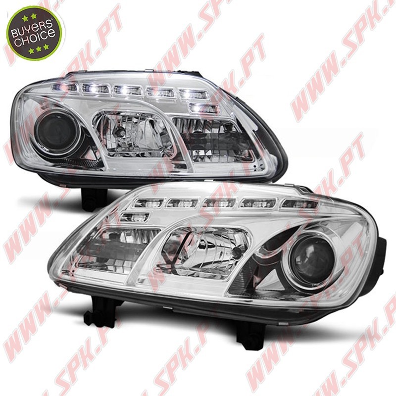 Faróis LED Daylight / Chrome - VW Caddy / Touran (2003-2006) Faróis LED Daylight / Chrome - VW Caddy / Touran (2003-2006)