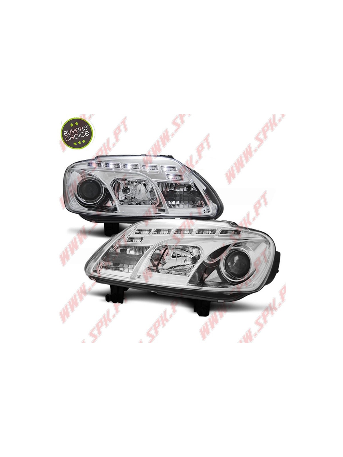 Faróis LED Daylight / Chrome - VW Caddy / Touran (2003-2006) Faróis LED Daylight / Chrome - VW Caddy / Touran (2003-2006)