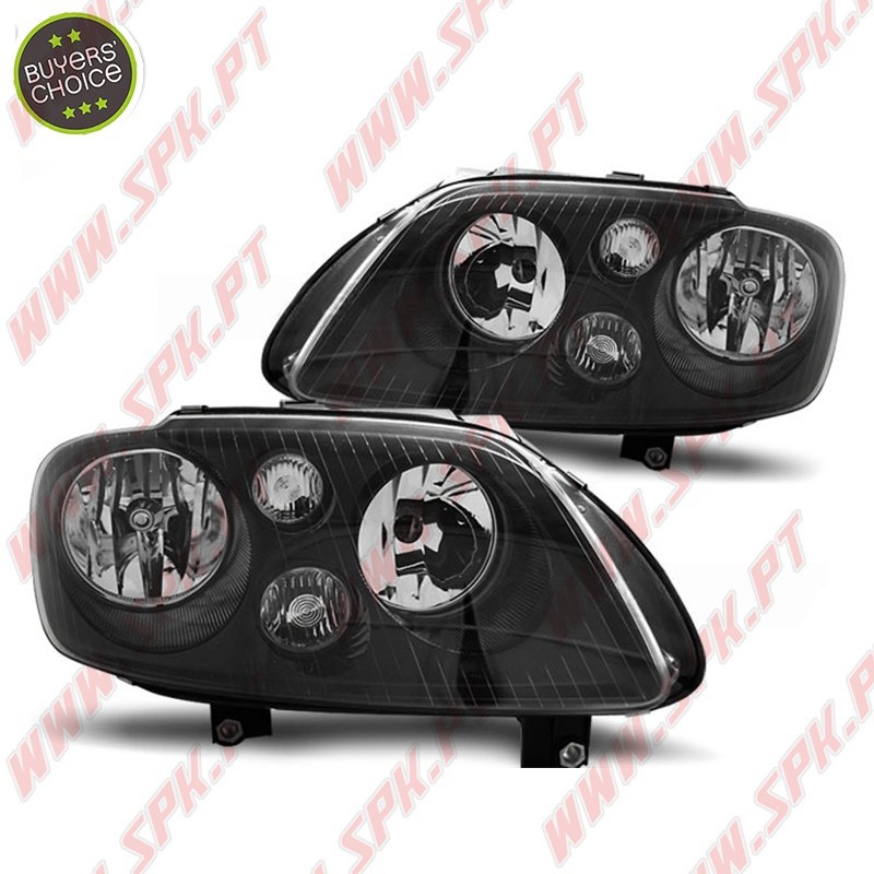 Faróis Look Cristal Black - VW Caddy / Touran (2003-2006) Faróis Look Cristal Black - VW Caddy / Touran (2003-2006)