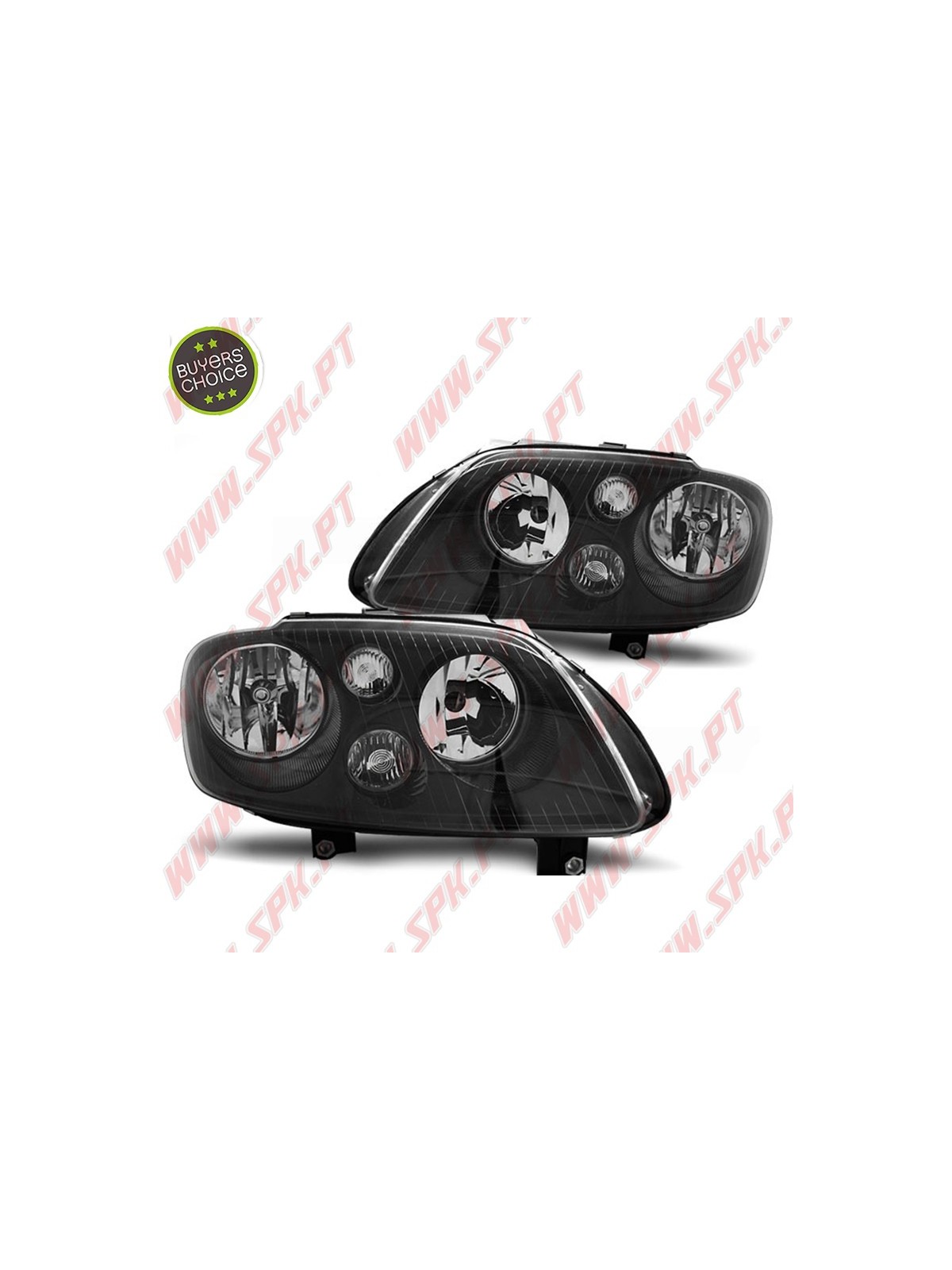 Faróis Look Cristal Black - VW Caddy / Touran (2003-2006) Faróis Look Cristal Black - VW Caddy / Touran (2003-2006)