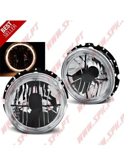 Faróis Angel Eyes / Cross Chrome - VW Golf 1 (1974-1983)