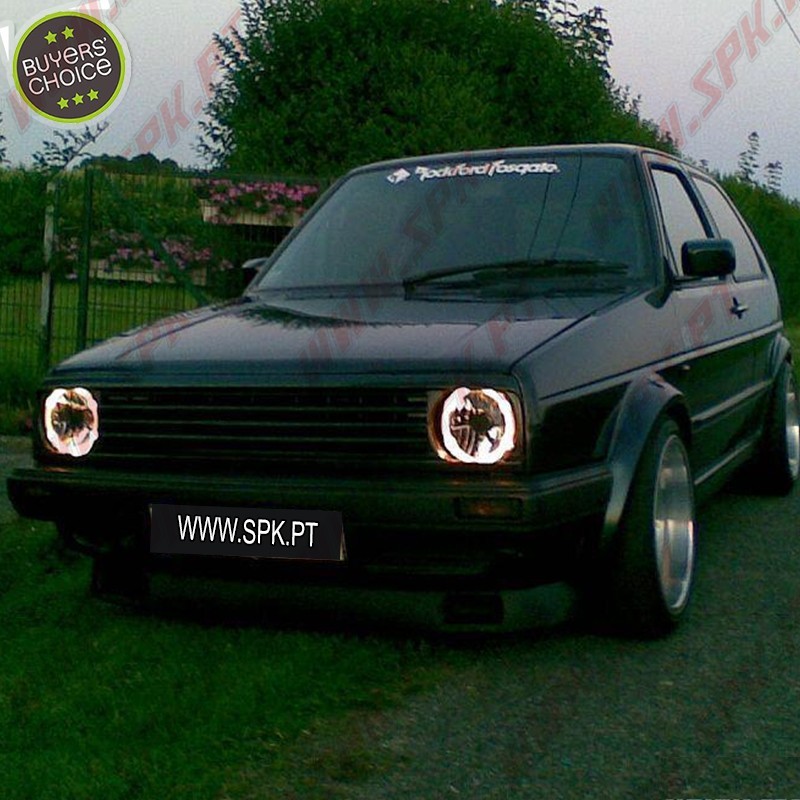 Faróis Angel Eyes / Cross Chrome - VW Golf 2 (1983-1991) Faróis Angel Eyes / Cross Chrome - VW Golf 2 (1983-1991)
