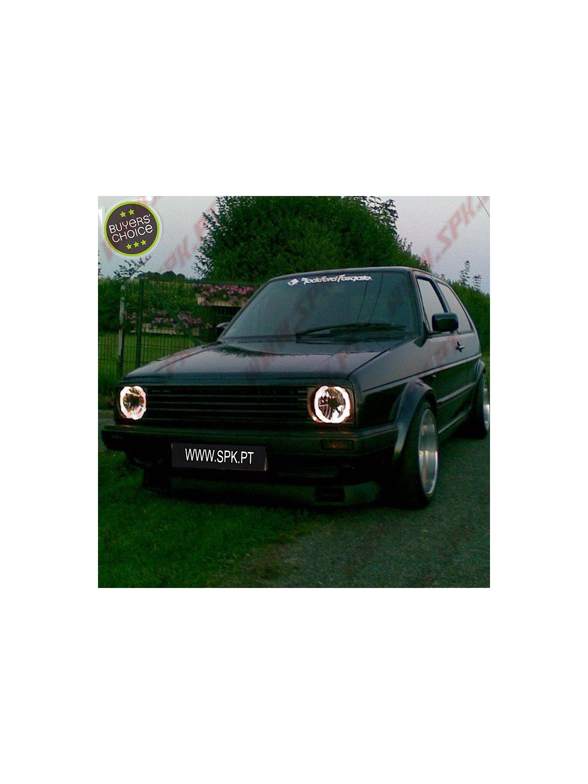 Faróis Angel Eyes / Cross Chrome - VW Golf 2 (1983-1991) Faróis Angel Eyes / Cross Chrome - VW Golf 2 (1983-1991)