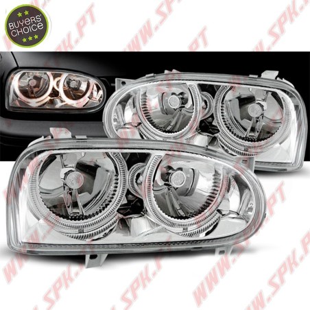 Faróis Angel Eyes / Chrome - VW Golf 3 (1991-1997)