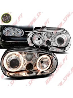 Faróis Angel Eyes / Chrome - VW Golf 4 (1997-2003)