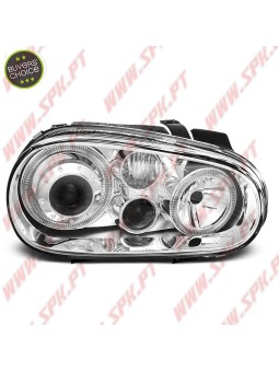 Faróis Angel Eyes / Chrome - VW Golf 4 (1997-2003)