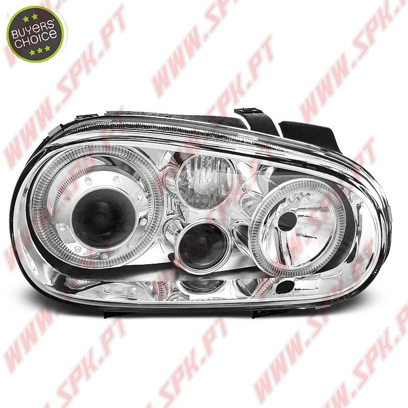 Faróis Angel Eyes / Chrome - VW Golf 4 (1997-2003)