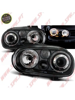 Faróis Angel Eyes / Black - VW Golf 4 (1997-2003)