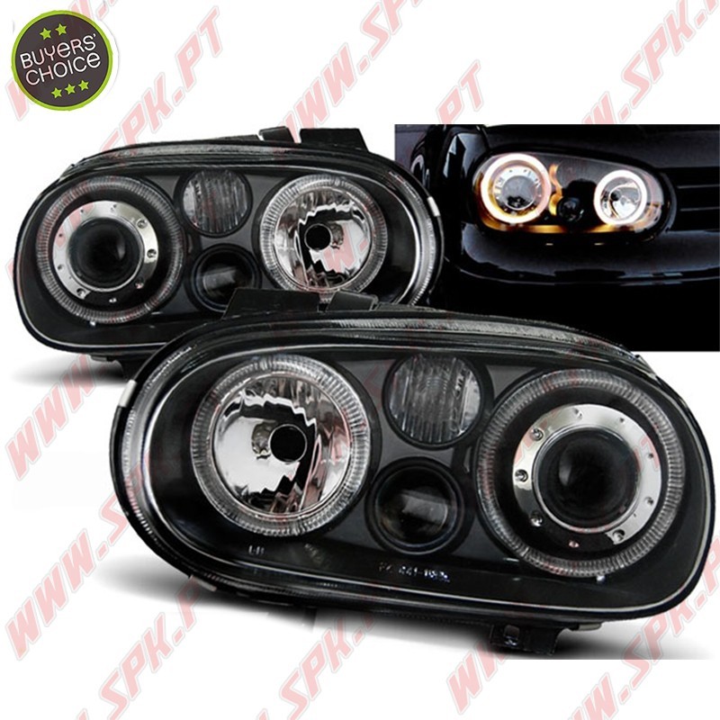 Faróis Angel Eyes / Black - VW Golf 4 (1997-2003)