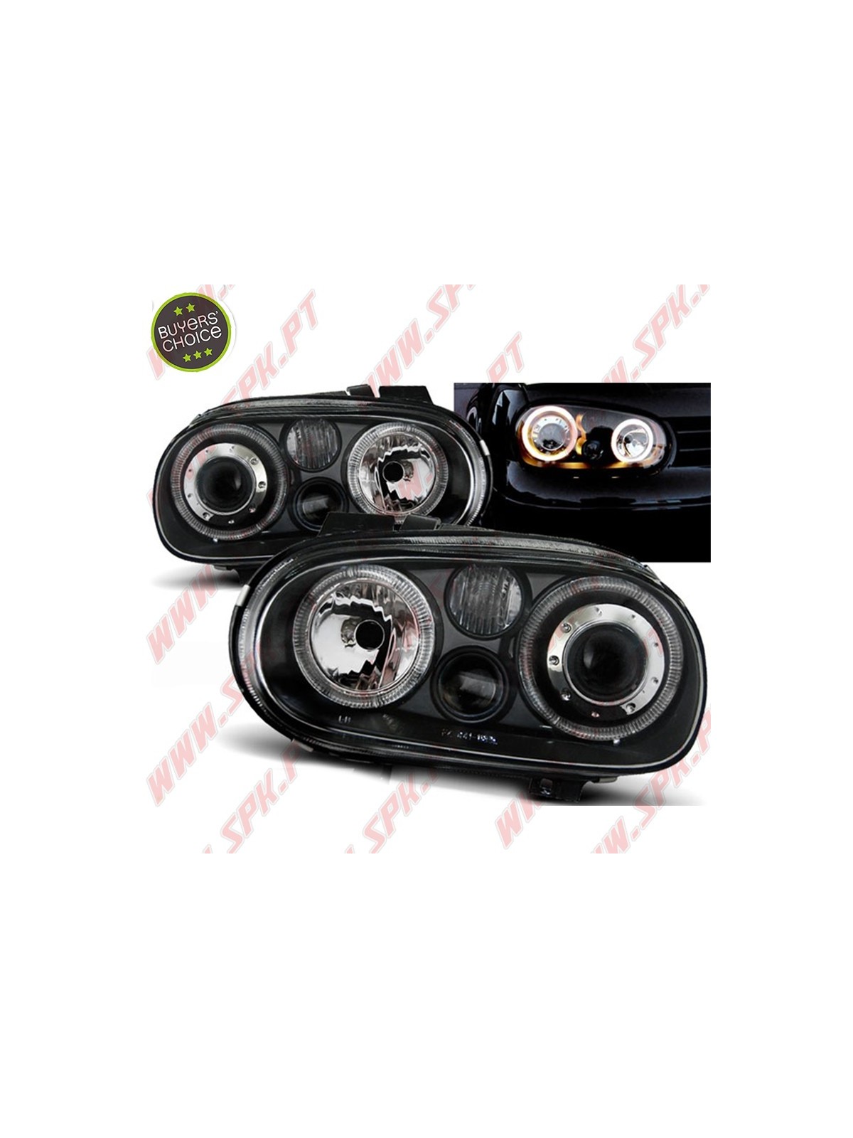 Faróis Angel Eyes / Black - VW Golf 4 (1997-2003)