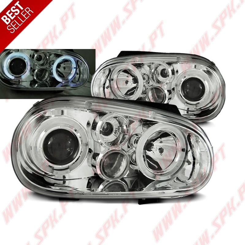 Faróis Angel Eyes II / Chrome - VW Golf 4 (1997-2003) Faróis Angel Eyes II / Chrome - VW Golf 4 (1997-2003)