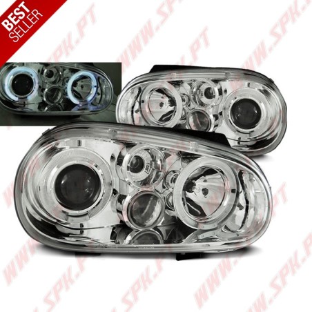 Faróis Angel Eyes II / Chrome - VW Golf 4 (1997-2003)