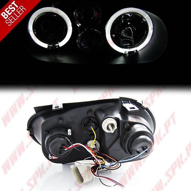 Faróis Angel Eyes II / Black - VW Golf 4 (1997-2003)