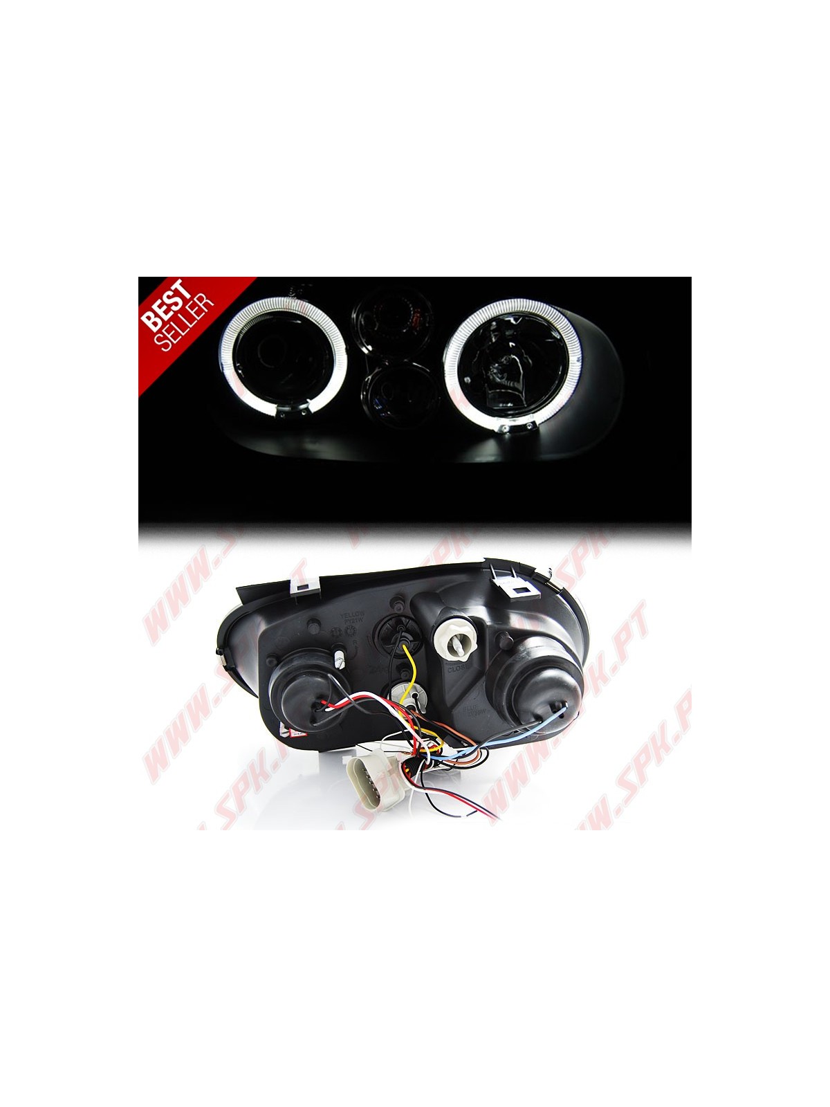 Faróis Angel Eyes II / Black - VW Golf 4 (1997-2003)