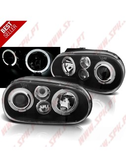 Faróis Angel Eyes II / Black - VW Golf 4 (1997-2003)