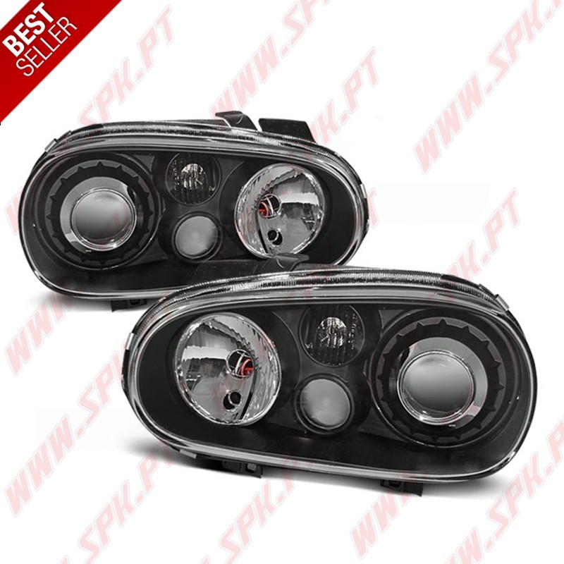 Faróis Cristal Look R32 Black - VW Golf 4 (1997-2003)