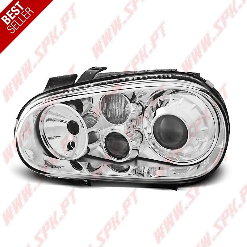 Faróis Cristal Look R32 Chrome - VW Golf 4 (1997-2003) Faróis Cristal Look R32 Chrome - VW Golf 4 (1997-2003)