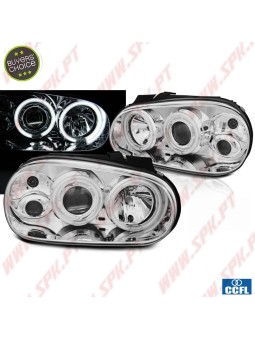Faróis Angel Eyes CCFL / Chrome - VW Golf 4 (1997-2003)