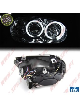 Faróis Angel Eyes CCFL / BLack - VW Golf 4 (1997-2003)