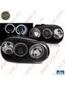Faróis Angel Eyes CCFL / BLack - VW Golf 4 (1997-2003)