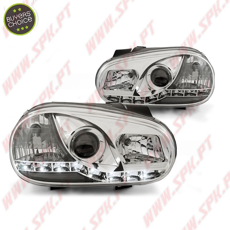 Faróis Daylight / Chrome - VW Golf 4 (1997-2003) Faróis Daylight / Chrome - VW Golf 4 (1997-2003)
