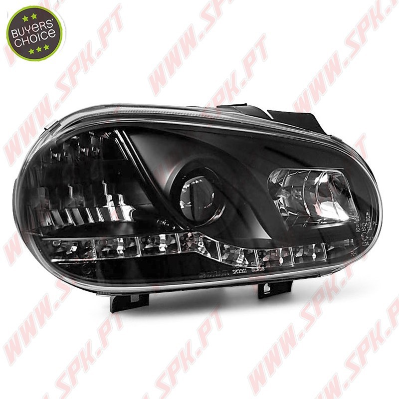 Faróis Daylight / Black - VW Golf 4 (1997-2003)