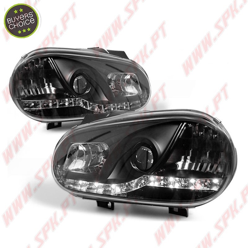 Faróis Daylight / Black - VW Golf 4 (1997-2003)