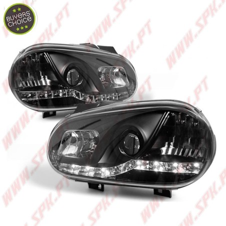Faróis Daylight / Black - VW Golf 4 (1997-2003)