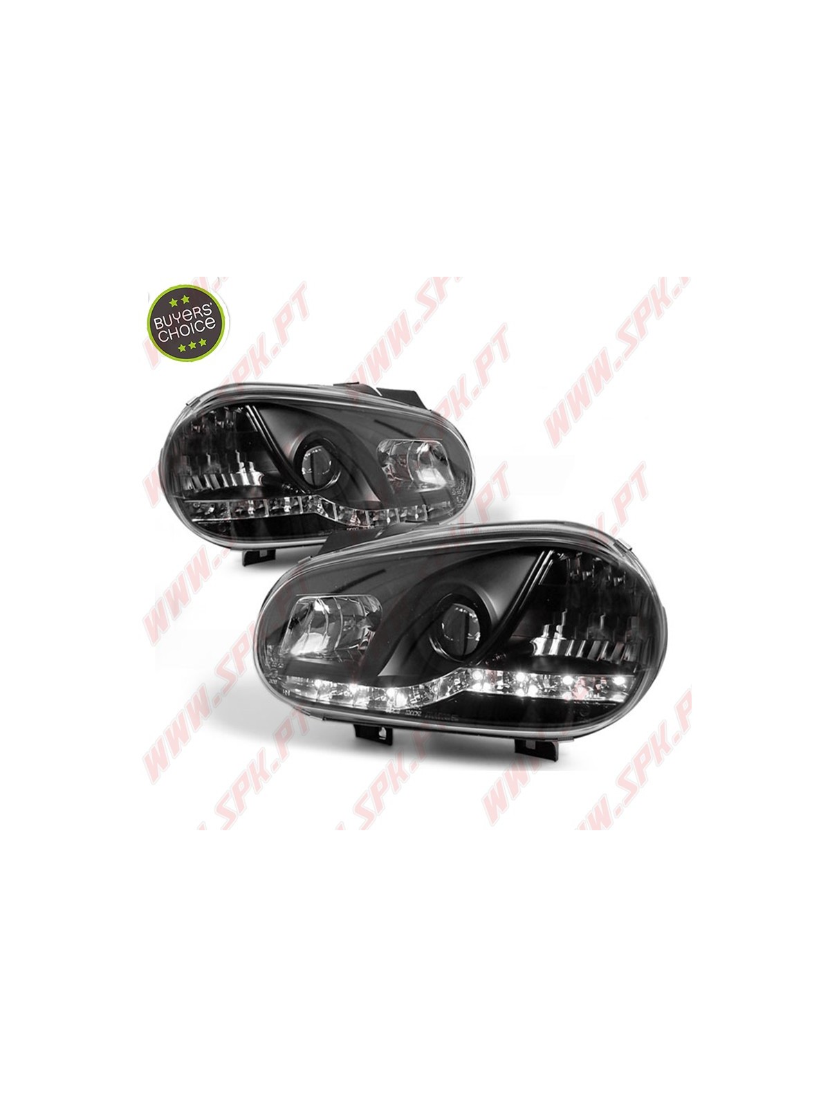 Faróis Daylight / Black - VW Golf 4 (1997-2003)