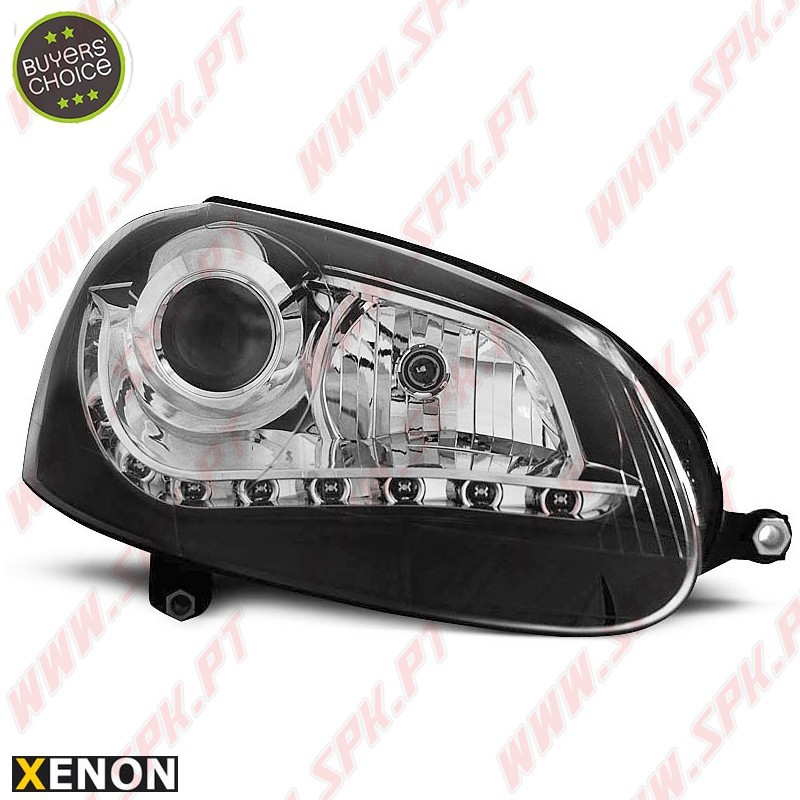 Faróis XENON Daylight / Black - VW Golf 5 (2003-2008)