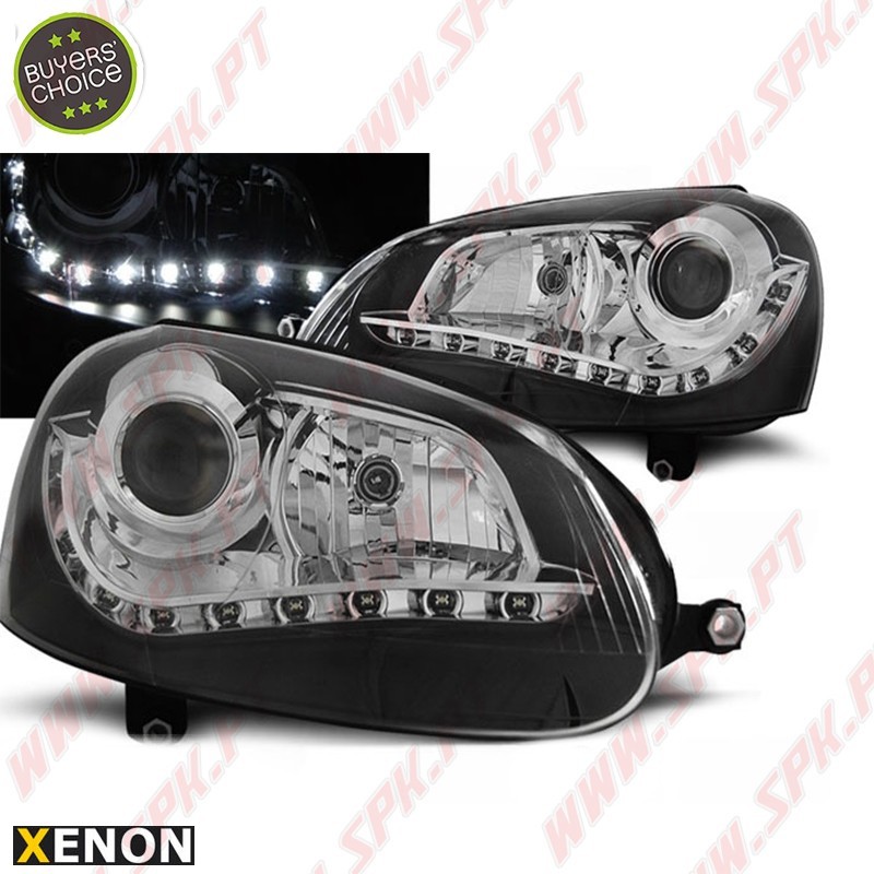 Faróis XENON Daylight / Black - VW Golf 5 (2003-2008)