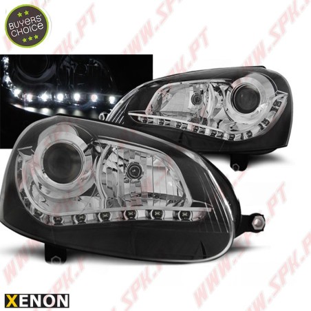 Faróis XENON Daylight / Black - VW Golf 5 (2003-2008)