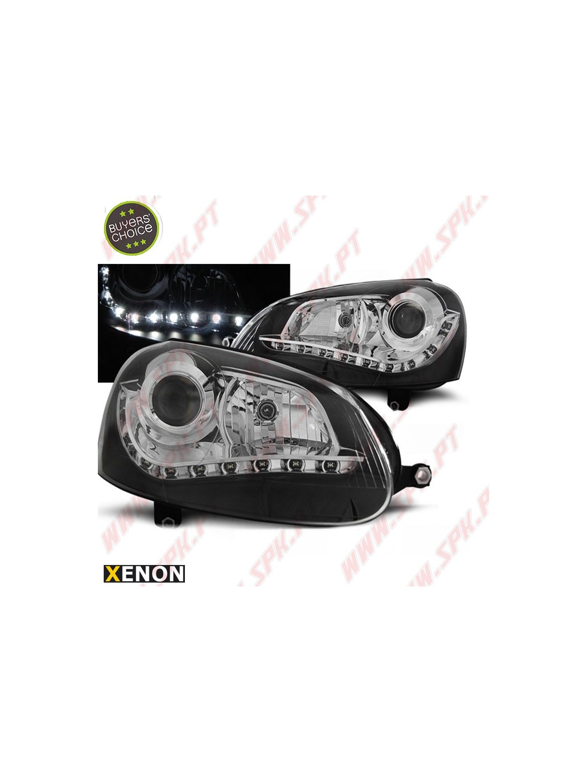 Faróis XENON Daylight / Black - VW Golf 5 (2003-2008)