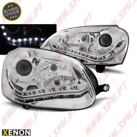 Faróis XENON Daylight / Chrome - VW Golf 5 (2003-2008)