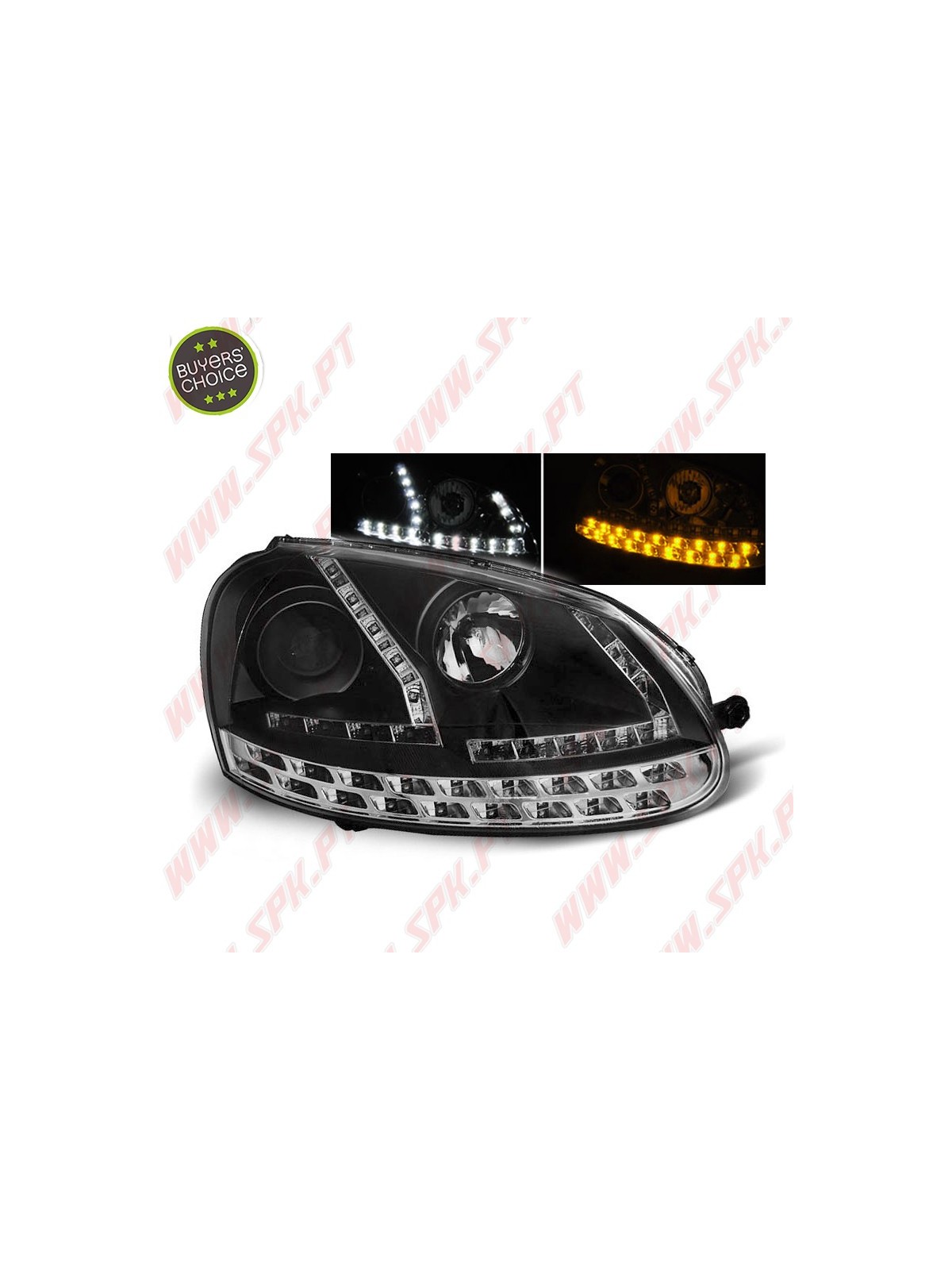 Faróis Daylight / Black - VW Golf 5 (2003-2008) Faróis Daylight / Black - VW Golf 5 (2003-2008)