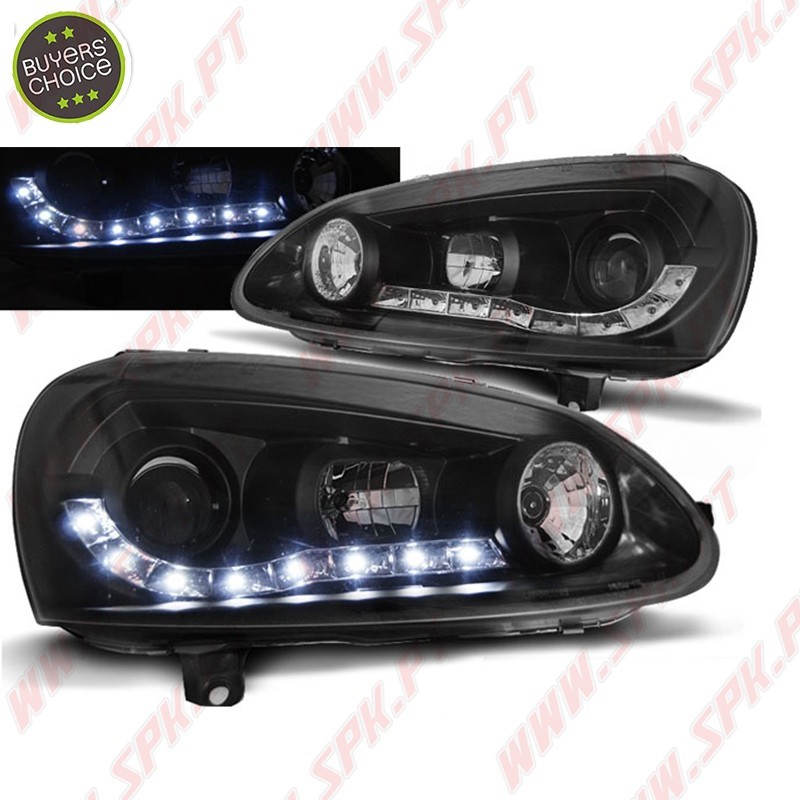 Faróis Daylight V.2 / Black - VW Golf 5 (2003-2008)