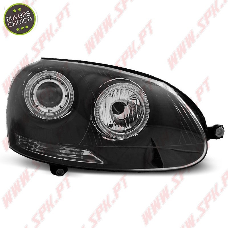 Faróis Angel Eyes / Black - VW Golf 5 (2003-2008) Faróis Angel Eyes / Black - VW Golf 5 (2003-2008)