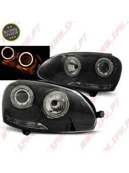 Faróis Angel Eyes / Black - VW Golf 5 (2003-2008)