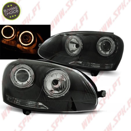 Faróis Angel Eyes / Black - VW Golf 5 (2003-2008)