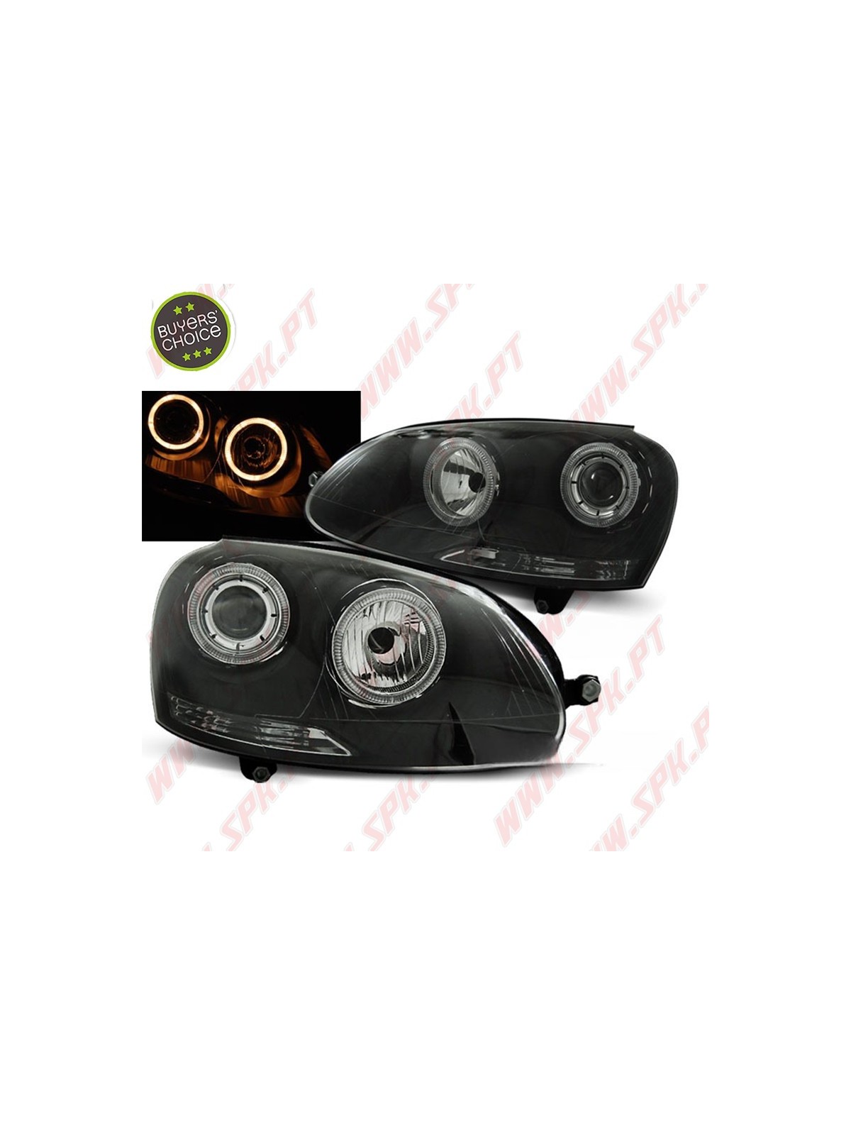 Faróis Angel Eyes / Black - VW Golf 5 (2003-2008) Faróis Angel Eyes / Black - VW Golf 5 (2003-2008)