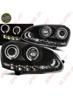 Faróis Angel Eyes V.2 / Black - VW Golf 5 (2003-2008)