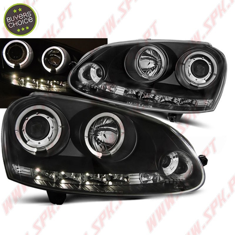 Faróis Angel Eyes V.2 / Black - VW Golf 5 (2003-2008) Faróis Angel Eyes V.2 / Black - VW Golf 5 (2003-2008)