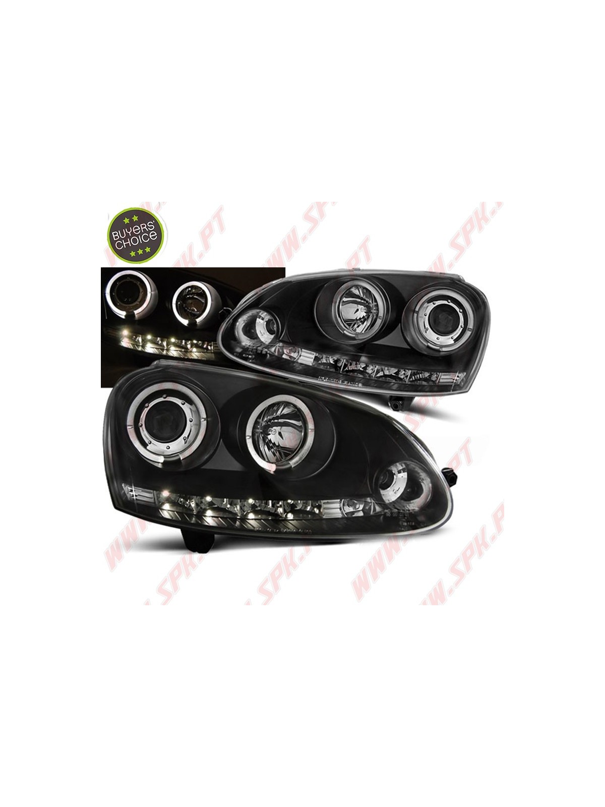 Faróis Angel Eyes V.2 / Black - VW Golf 5 (2003-2008) Faróis Angel Eyes V.2 / Black - VW Golf 5 (2003-2008)