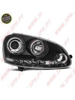 Faróis Angel Eyes V.2 / Black - VW Golf 5 (2003-2008)