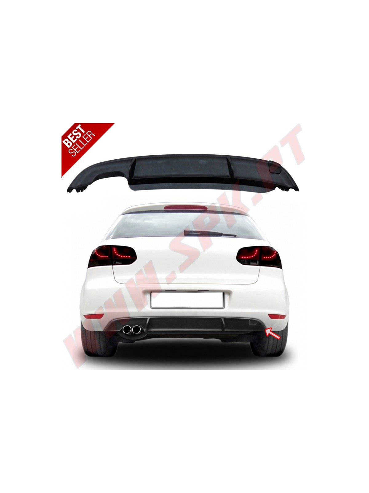 Difusor Traseiro Look GTI - VW Golf 6 "Standard" (2008-2012) Difusor Traseiro Look GTI - VW Golf 6 "Standard" (2008-2012)