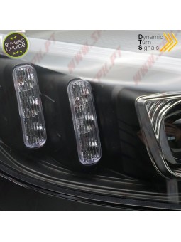 Faróis Tube Light / Black - Mercedes W205 (2014-2018)