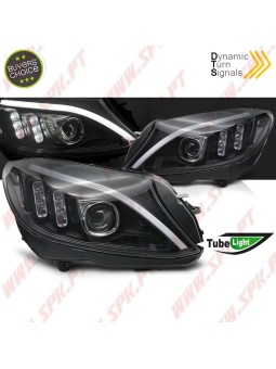 Faróis Tube Light / Black - Mercedes W205 (2014-2018)