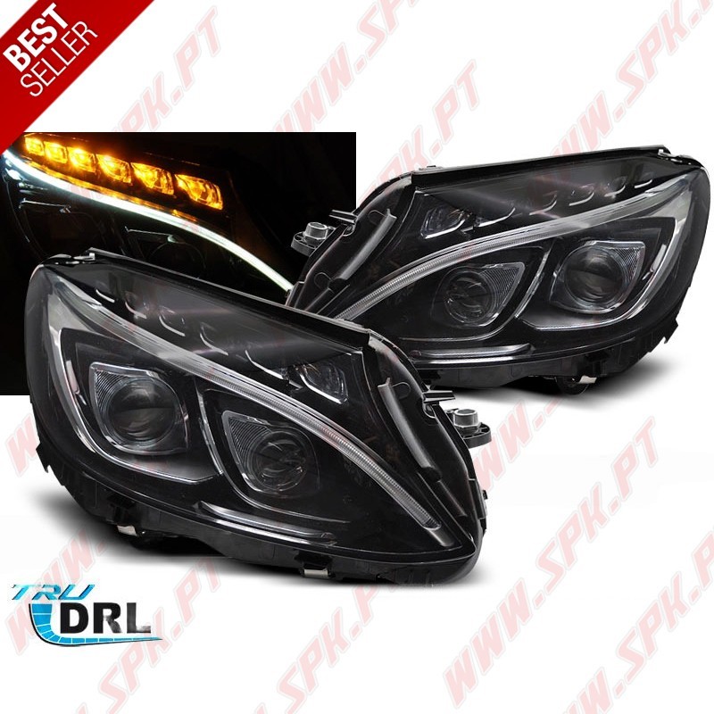 Faróis DayLight / Black - Mercedes W205 (2014-2018) Faróis DayLight / Black - Mercedes W205 (2014-2018)